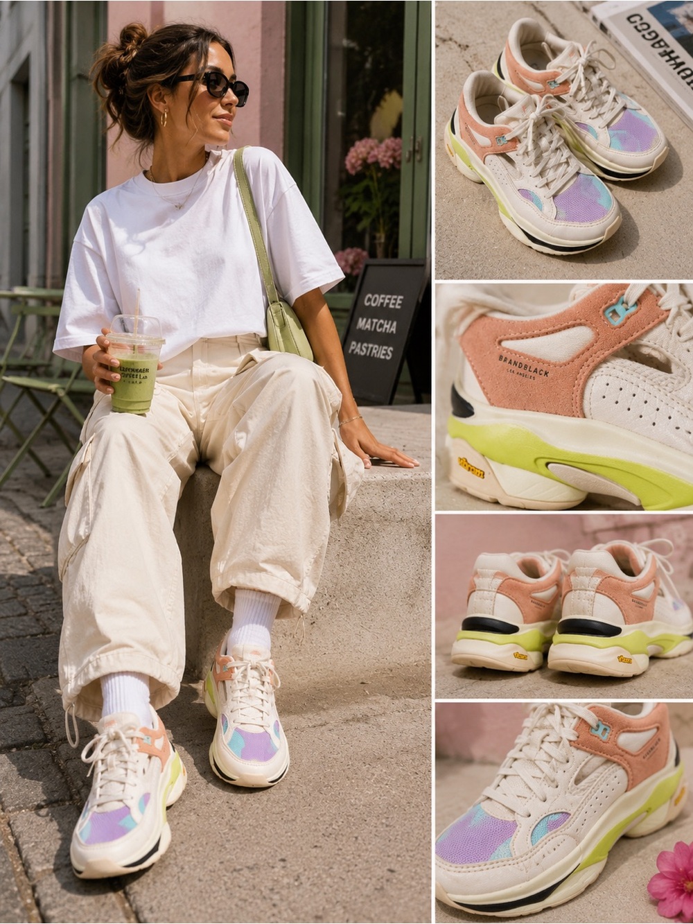Brandblack Aura Sneakers 9.5 Pastel Chunky Dad Shoes Vibram Athleisure